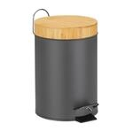 Relaxdays M&uuml;lleimer Bad, 3 l, Kosmetikeimer Absenkautomatik, Bambusdeckel,