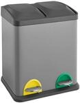 SVITA TC2X15 K&uuml;chen-Eimer 30 Liter Grau 2x15L doppelt Abfalleimer 2er-M&uuml;lleimer
