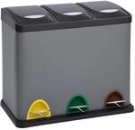 SVITA TC3X8 K&uuml;chen-Eimer 24 Liter 3X 8L pulverbeschichteter Stahl dreifach