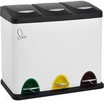 SVITA TC3X8 M&uuml;lleimer 3 F&auml;cher, 24 Liter Treteimer mit Tretmechanismus,