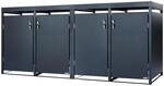 Zelsius M&uuml;lltonnenbox 4er mit Pflanzdach f&uuml;r 4 Tonnen | 120-240 Liter | Anthrazit