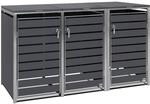 Zelsius Edelstahl M&uuml;lltonnenbox 3er f&uuml;r 3 M&uuml;lltonnen | 120-240 Liter |...
