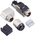 Delock RJ45 Stecker feldkonfektionierbar Cat.6A Metall gewinkelt