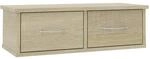 vidaXL Wand Schubladenregal mit 2 Schubladen Wandregal Wandschrank H&auml;ngeschrank