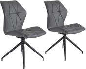 byLIVING Esszimmerstuhl 2er-Set IMKE, 360&deg; drehbar, Kunstleder grau