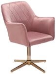 Wohnling Schreibtischstuhl Rosa Samt Design Drehstuhl mit Lehne, Schalenstuhl...