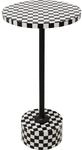 Kare Design Beistelltisch Domero Chess Wei&szlig;/Schwarz, Durchmesser 25cm,