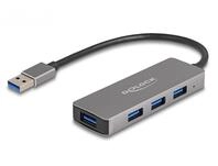 Delock 4 Port USB 3.2 Gen 1 Hub mit USB Typ-A Anschluss - Typ-A Buchsen seitlich