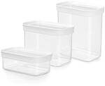 Emsa Optima 3-teiliges Trockenvorratsdosen-Set, 0,45, 1, 1,6 Liter, rechteckig, 100