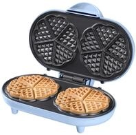 Bestron Doppel-Waffeleisen f&uuml;r klassische Herzwaffeln, Herzwaffeleisen mit Backampel