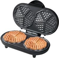Bestron Doppel-Waffeleisen f&uuml;r klassische Herzwaffeln, Herzwaffeleisen mit Backampel