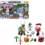 Mattel Minecraft-Adventskalender, 3 ma&szlig;stabsgetreue, ca. 8 cm gro&szlig;e Actionfiguren,