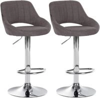 CLP Barhocker 2er Set h&ouml;henverstellbar mit Lehne Milet, Barst&uuml;hle gepolstert