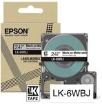 Epson Etikettenkassette, mattes Beschriftungsband LK-6WBJ schwarz auf wei&szlig;,