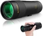 Aurosports 10-30x40 Zoom Monokular Teleskop Erwachsene, Bak4 Prisma Dual Fokus