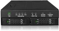 ICY DOCK RAID 1 / JBOD Wechselrahmen f&uuml;r Zwei 2,5 Zoll SATA HDD/SSD in 1x 5,25...