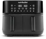 nutribullet Twin Drawer Hei&szlig;luftfritteuse, 8L Airfryer Doppelkammer, Touchscreen, 8