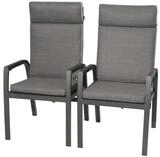 bellavista Hochlehner-Sessel Ontario 2er Set - Gartensessel stufenlos...