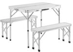 Casaria&reg; Klapptisch Wetterfest H&ouml;henverstellbar Campingtisch mit B&auml;nken