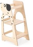 Mamatoyz 07KDOG Kule Cane Mehrzweck-Montessori-Lernturm - Lernturm aus nat&uuml;rlichem