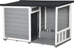 PawHut Hundeh&uuml;tte aus Holz, Hundehaus mit 2 Sch&uuml;sseln, Terrasse, Outdoor...
