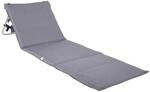 ONVAYA&reg; Strandmatte mit R&uuml;ckenlehne in Grau | 2cm gepolsterte Sonnenliege mit