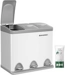 SONGMICS M&uuml;lleimer K&uuml;che, 3 x 8 L, kleine Kapazit&auml;t, M&uuml;lltrennsystem 3 F&auml;cher,