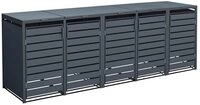 Westmann 5er M&uuml;lltonnenbox Kubus | Metall 332x80x116 cm Grau | M&uuml;lltonnen