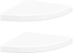 vidaXL Schwebende Eckregale 2 STK. Wei&szlig; 35x35x3,8 cm MDF