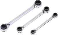 BGS Diy 6837 | Ratschen-Ringschl&uuml;ssel-Satz | 4-in-1 | SW 8 x 9-18 x 19 mm