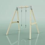 PolarPlay Schaukel Giraffe aus Holz in Gr&uuml;n