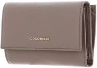 Coccinelle Leder Geldb&ouml;rse Metallic Soft Wallet Grainy Leather Warm Taupe