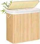 SONGMICS W&auml;schekorb 3 F&auml;cher, 150 L W&auml;schesammler mit Deckel, W&auml;schebox...