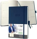 SIGEL C2562 Wochenplaner Wochenkalender 2025, ca. A5, dunkelblau, Hardcover, 192