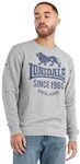 Lonsdale Herren Rundhals Sweatshirt Normale Passform NOSS, Marl Grey/Navy, 3XL,