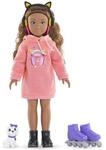 Corolle Girls Melody Music und Fashion Set, Ankleidepuppe im coolen Hoodiekleid mit