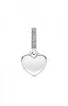 PANDORA Moments Gravierbares Herz Charm-Anh&auml;nger aus Sterling Silber mit...