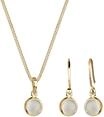 Elli Schmuckset Damen Mondstein Anhänger Ohrhänger Set in 925 Sterling Silber Elli Schmuckset Damen Mondstein Anhänger Ohrhänger Set in 925 Sterling Silber