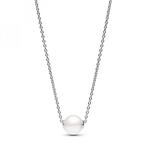 PANDORA Timeless Behandelte S&uuml;&szlig;wasserzuchtperle Collier-Halskette aus Sterling