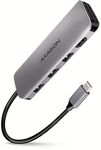AXAGON HMC-HCR3A USB-Hub, 3X USB-A + HDMI + SD/microSD, USB-C 3.2 Gen 1, 20 cm