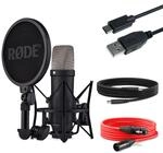 Rode NT1 5th Generation XLR USB Studio-Mikrofon Schwarz + keepdrum USB Kabel...