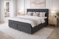 Tesla Dreams Boxspringbett 180x200 Ronda, 7 Zonen Taschenfederkern-Matratze H2/H3, 5