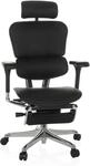 hjh OFFICE Leder Chefsessel mit Fu&szlig;ablage ERGOHUMAN Plus LEGPRO GEN2 Originales
