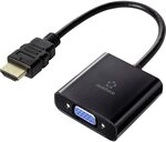 Renkforce HDMI/VGA Adapterkabel HDMI-A Stecker, VGA 15pol. Buchse 0.15 m Schwarz