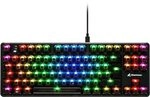 Sharkoon Crystal Shark RGB Gaming Tastatur, Kabellos und Kabelgebunden, Schwarz