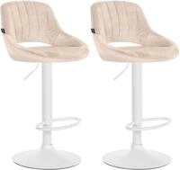 CLP Barhocker 2er Set h&ouml;henverstellbar mit Lehne Milet, Barst&uuml;hle gepolstert