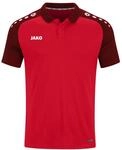 JAKO Herren Poloshirt Performance, Rot/Schwarz, 3XL