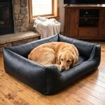 4L Textil Mario Orthop&auml;disches Hundebett aus Kunstleder XL Hundekorb Kunstleder