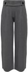 JdY Damen Jdygeggo New Long Pant JRS Noos Hose, Medium Grey Melange/Detail:Black