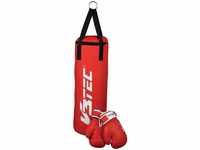 V3Tec Boxset Teens Boxsack inkl. Boxhandschuhe Handschuhe für Jugendliche rot
